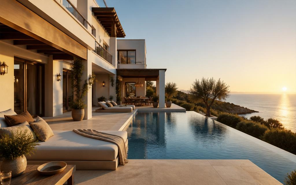 Luxe modern coastal villa exterior